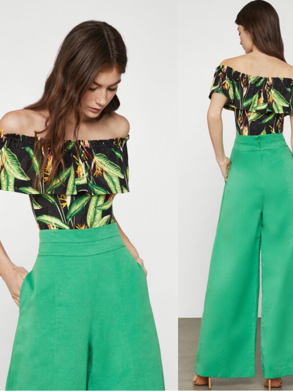 BCBG MaxAzria Wide Leg High-Waisted Trousers Pants - Picture 2 of 7